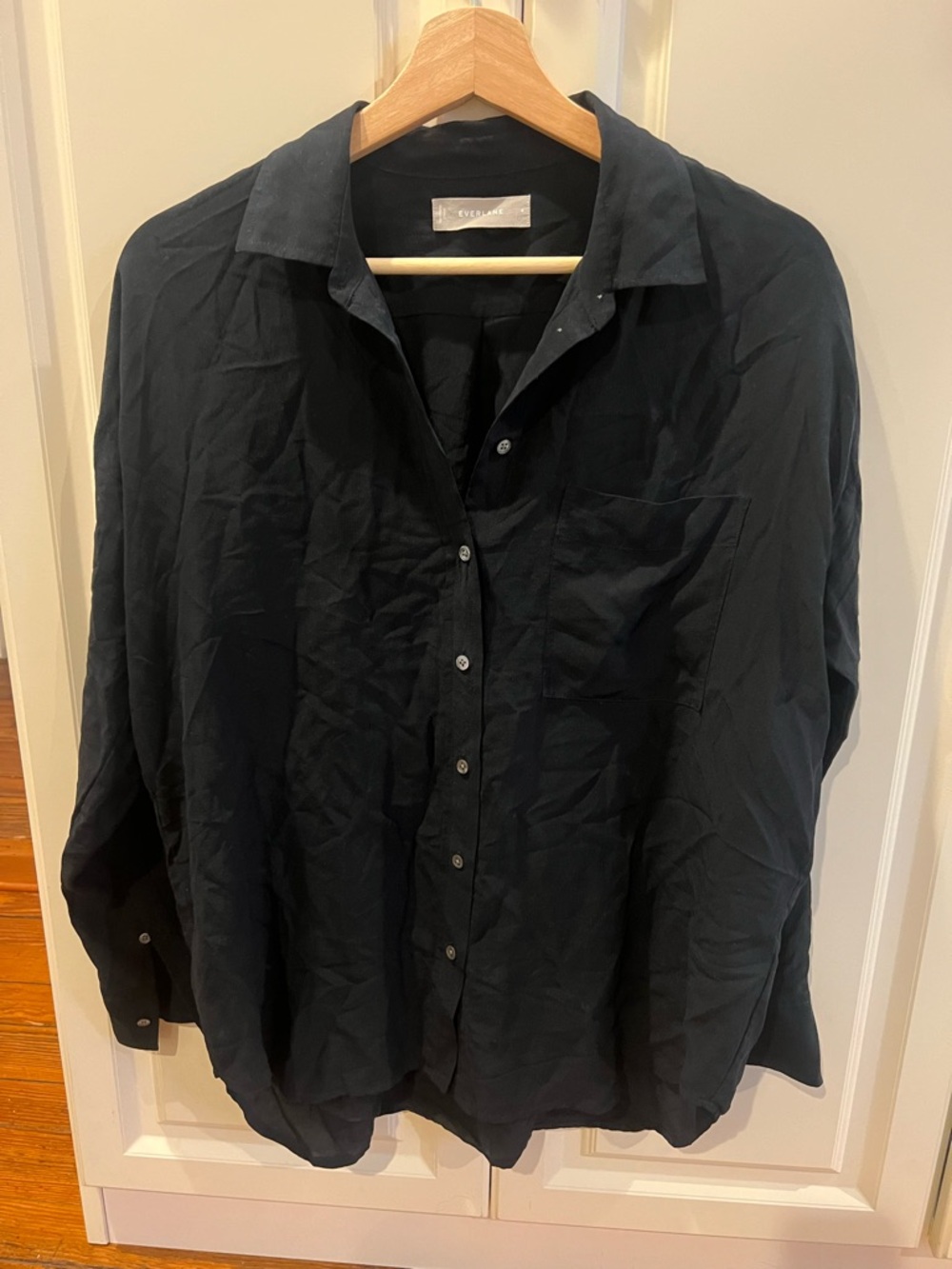 Everlane 100% silk Button-Up Shirt in Black